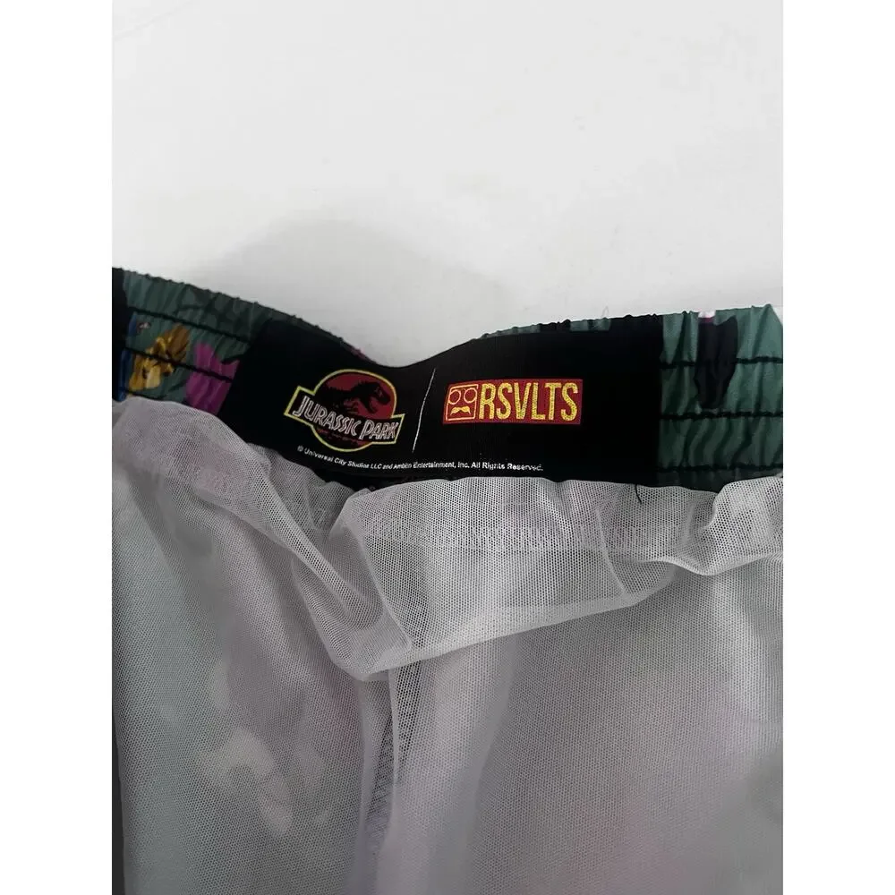 RSVLTS Jurassic Park Dennis Nedry Swim Shorts Mens 2XL Paradise Print Trunks